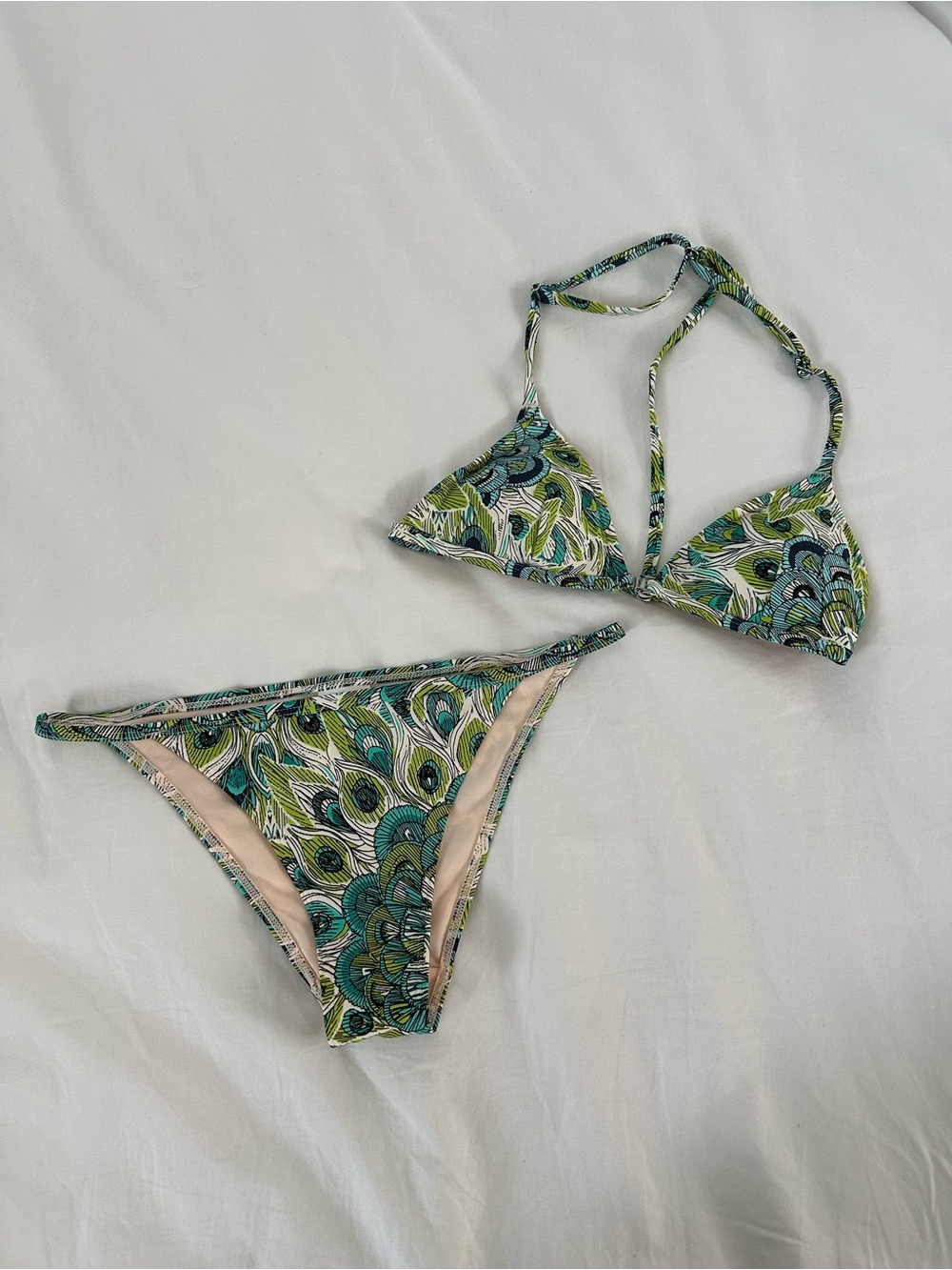 Peacock Patterned H&M Triangle Bikini Set